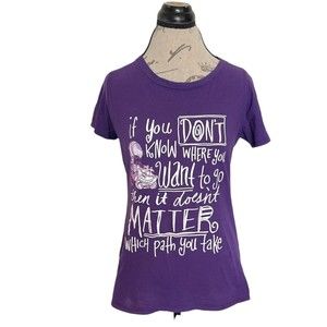 Disney Top Blouse Purple Size Large  Short Sleeve Graphic Print Disneyland